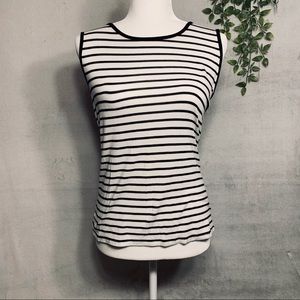 Kim & Cami | Striped Tank Top with Beautiful Lace